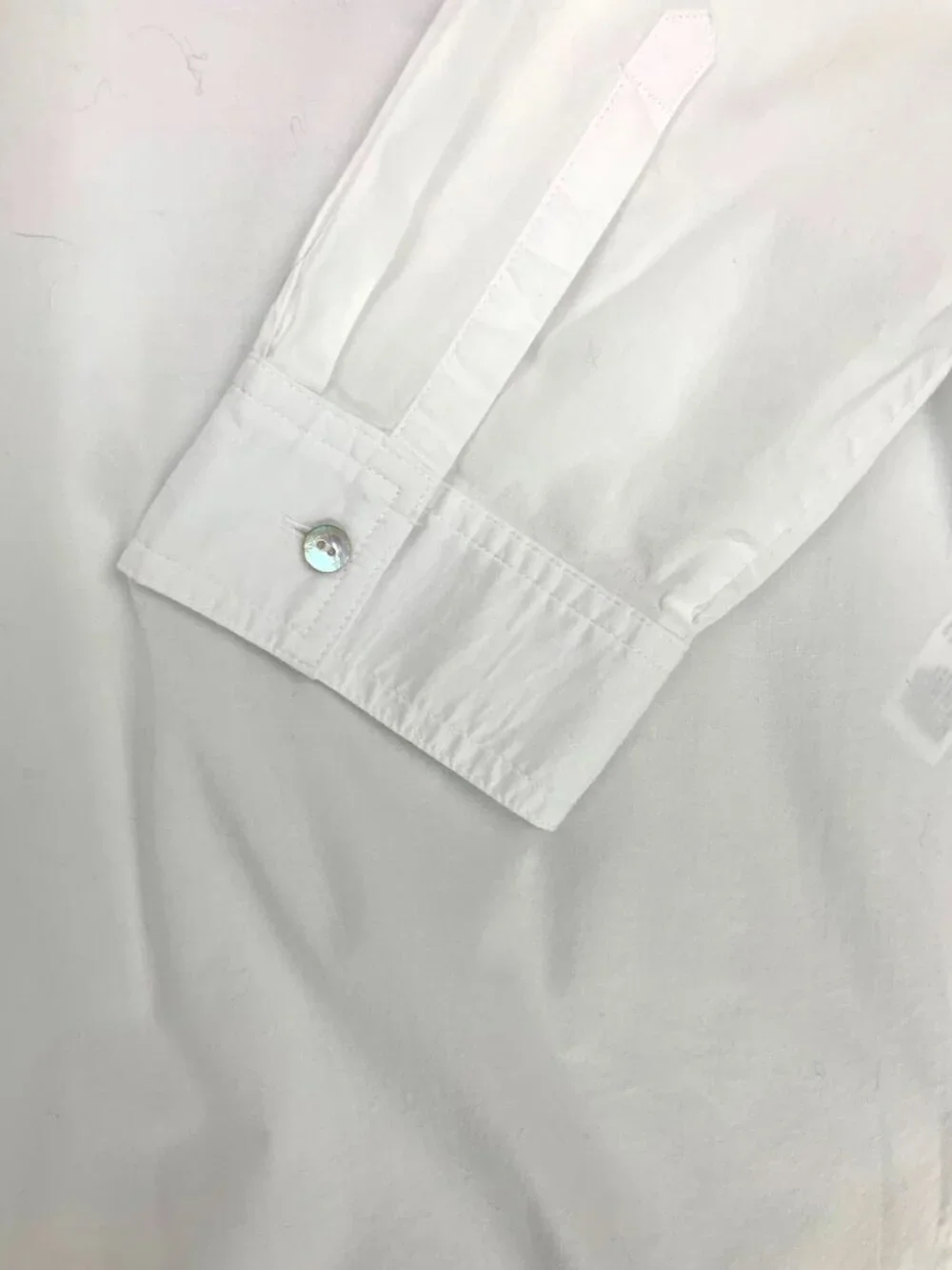 Eileen Fisher White Poplin Long Sleeve Tunic Shirt Button Up Sz L - Picture 10 of 16